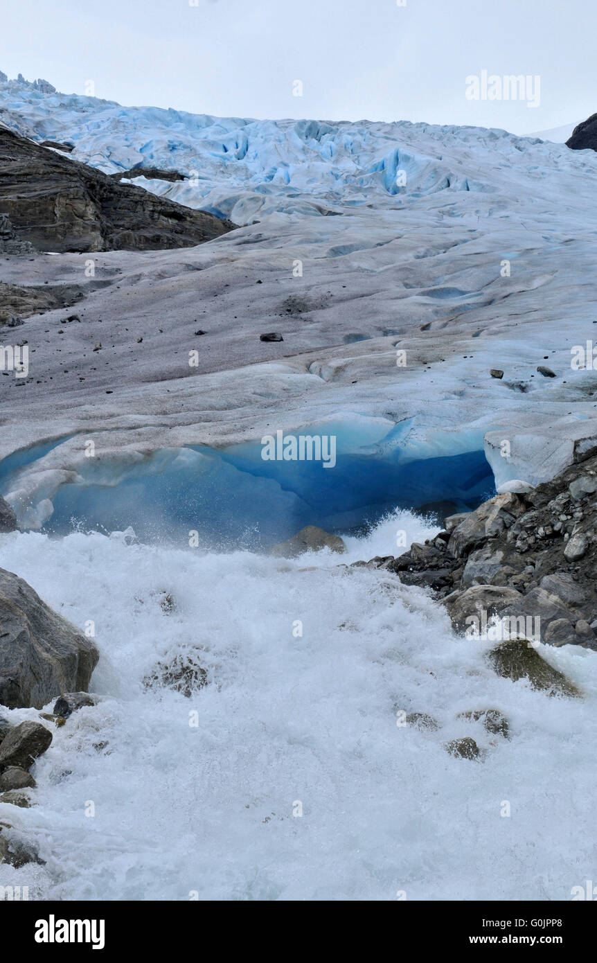 Glacier Bodalsbreen, glacier tongue, Londal, Norway / Glacier Bödalsbreen, Löndal Stock Photo