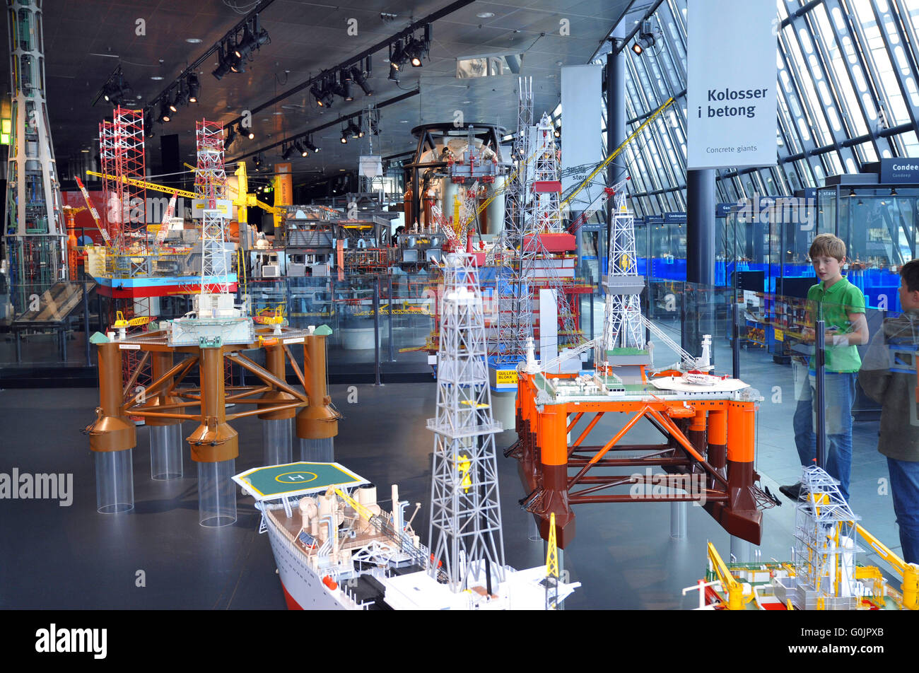 Models, Norwegian Petroleum Museum, Stavanger, Rogaland, Norway / Norsk Oljemuseum Stock Photo