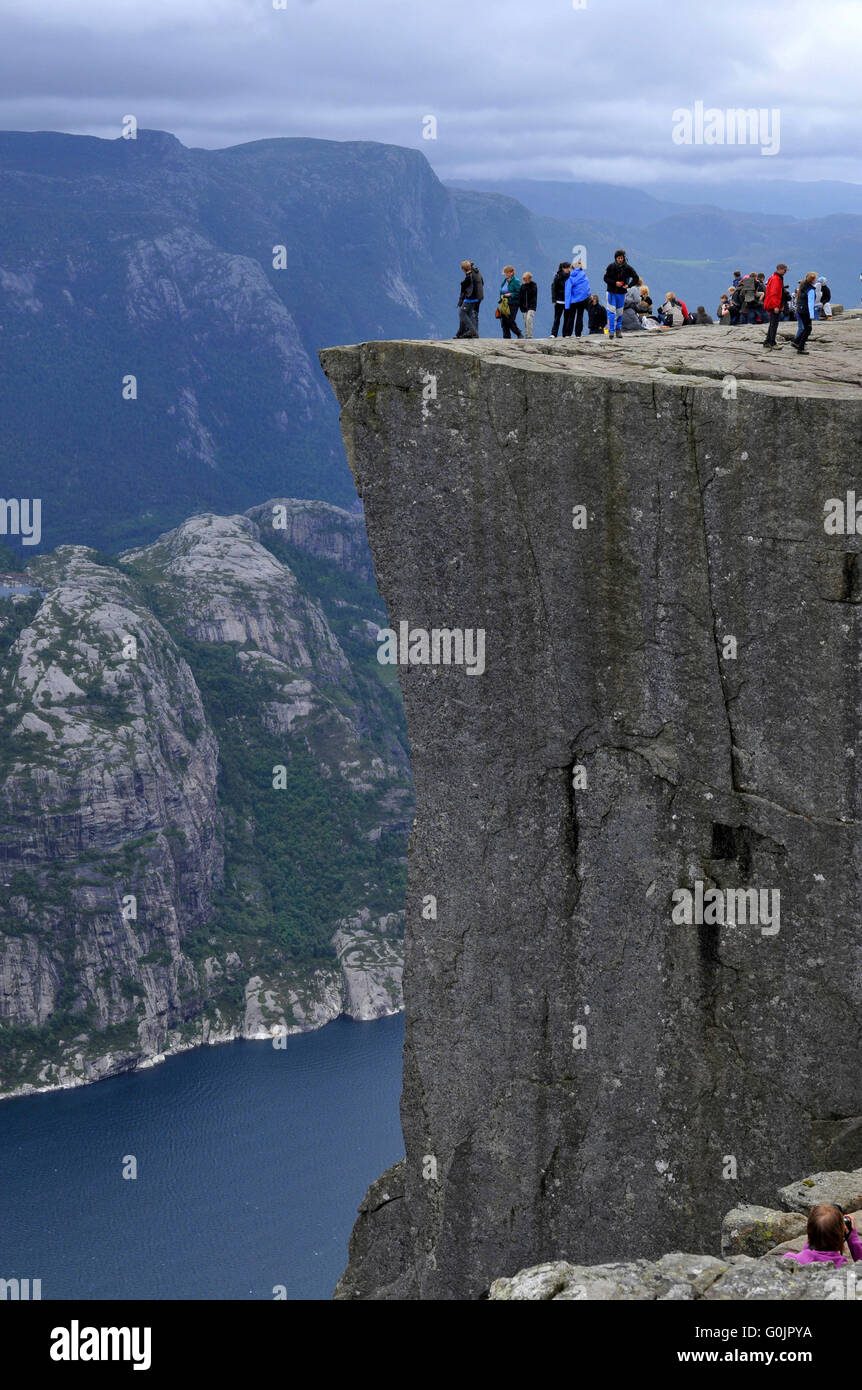 Preikestolen, rock platform, Lysefjord, Ryfylke, Rogaland, Norway