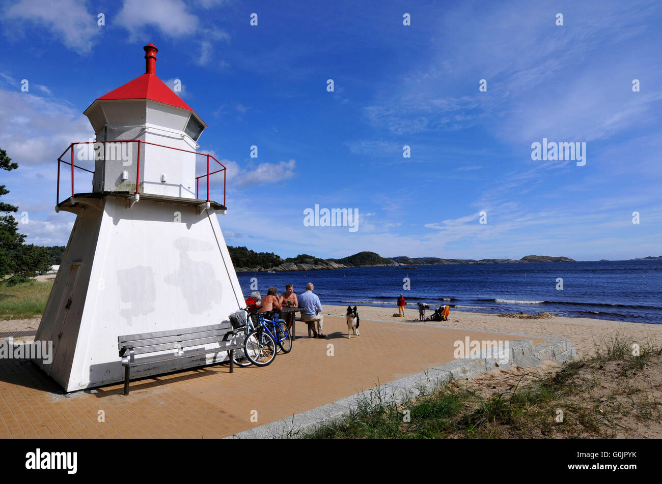 Lighthouse, Mandal, Vest-Agder, Norway Stock Photo