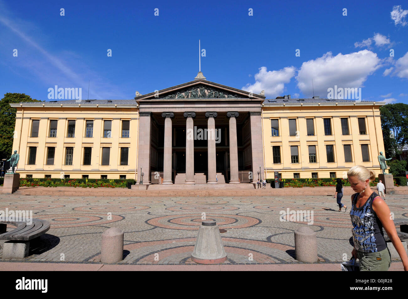 Central building, University, Karl Johans gate, Oslo, Norway Stock ...