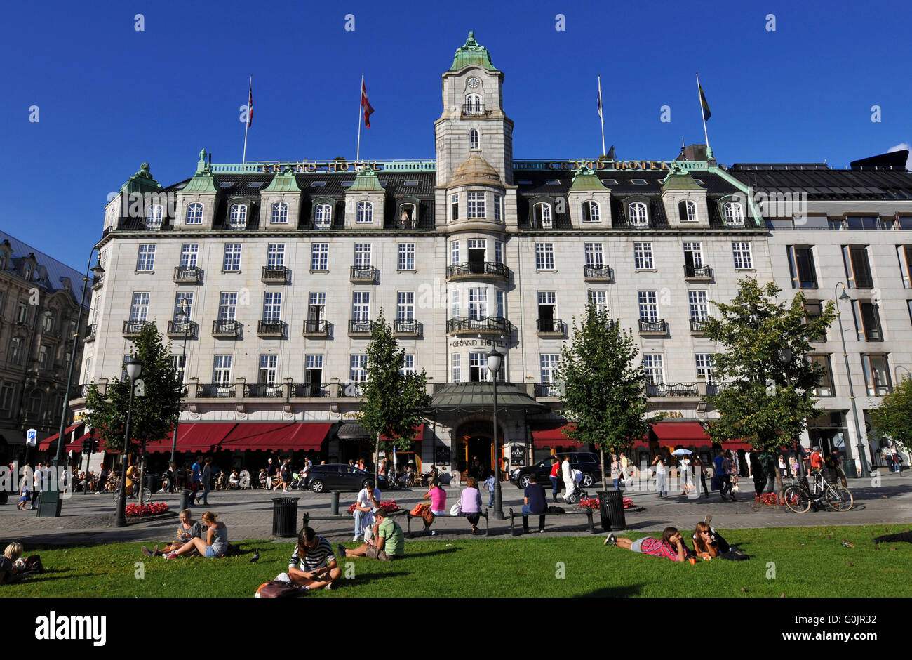 Grand Hotel, Karl Johans gate, Oslo, Norway Stock Photo
