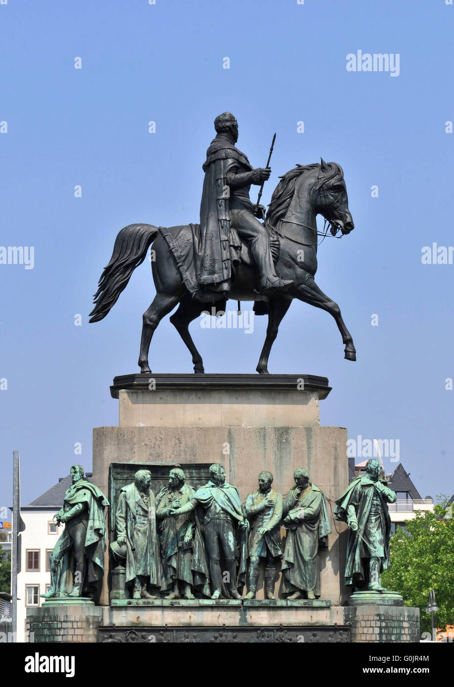 Equestrian monument of Frederick William III of Prussia, equestrian statue, Heumarkt, Cologne, North Rhine-Westphalia, Germany / Köln Stock Photo