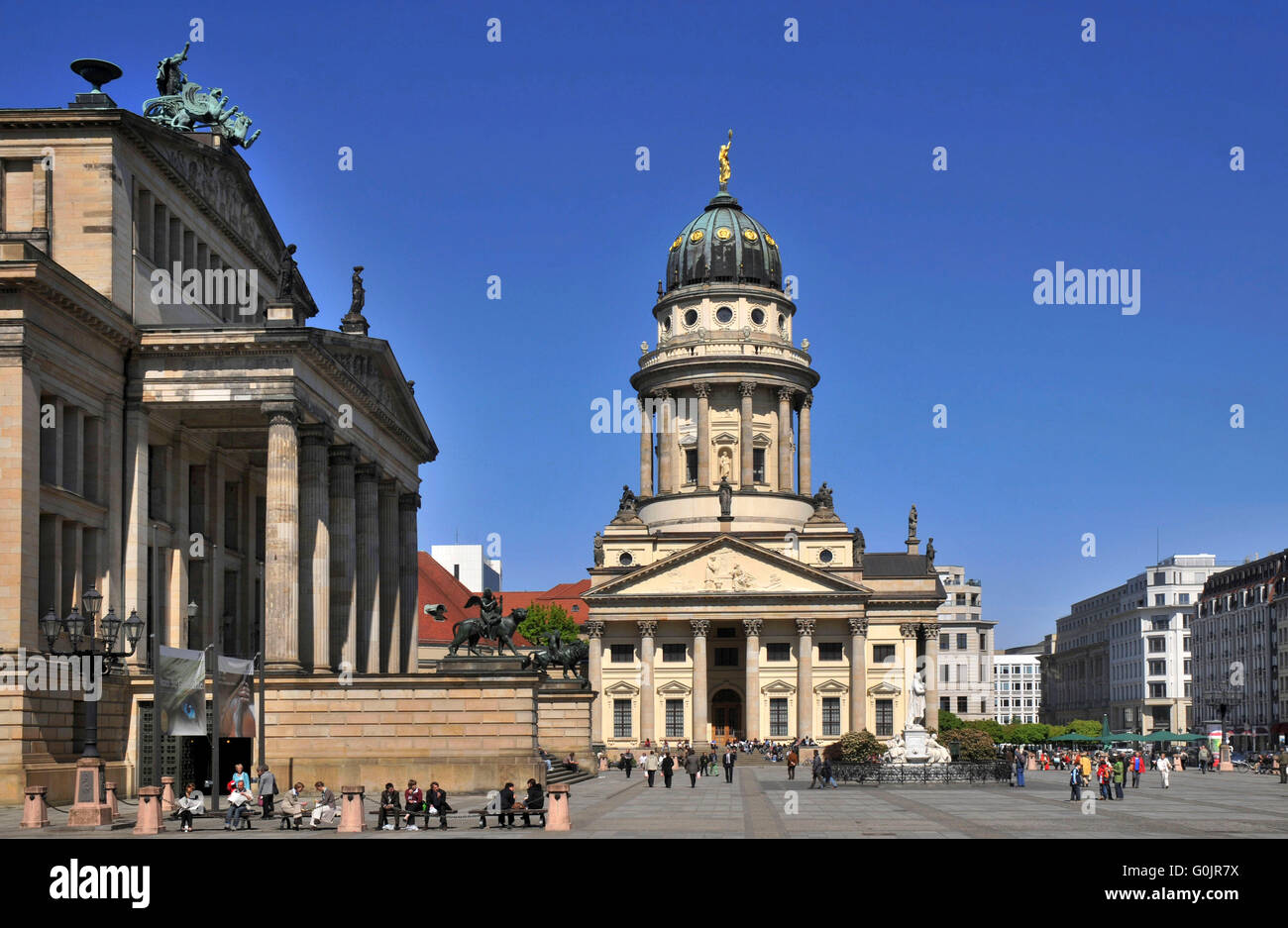 Playhouse Berlin, French Cathedral, Gendarmenmarkt, Berlin, Germany / Schauspielhaus Berlin, Franzosischer Dom, Französischer Dom Stock Photo