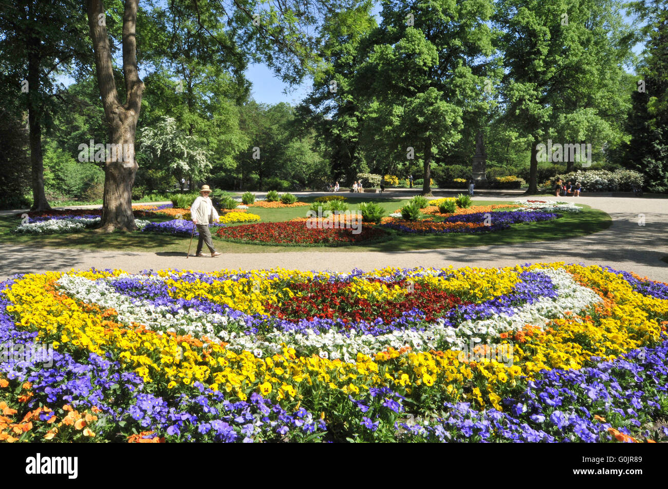 Flowerbed, Luiseninsel, Tiergarten, Berlin, Germany Stock Photo