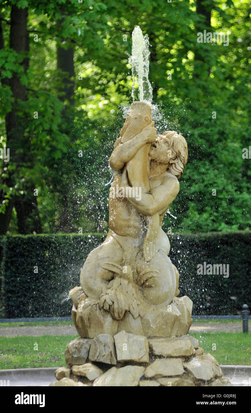 Triton Fountain, Grossfurstenplatz, Grosser Tiergarten, Tiergarten, Berlin, Germany / Grossfürstenplatz, Tritonbrunnen, Triton-Brunnen Stock Photo