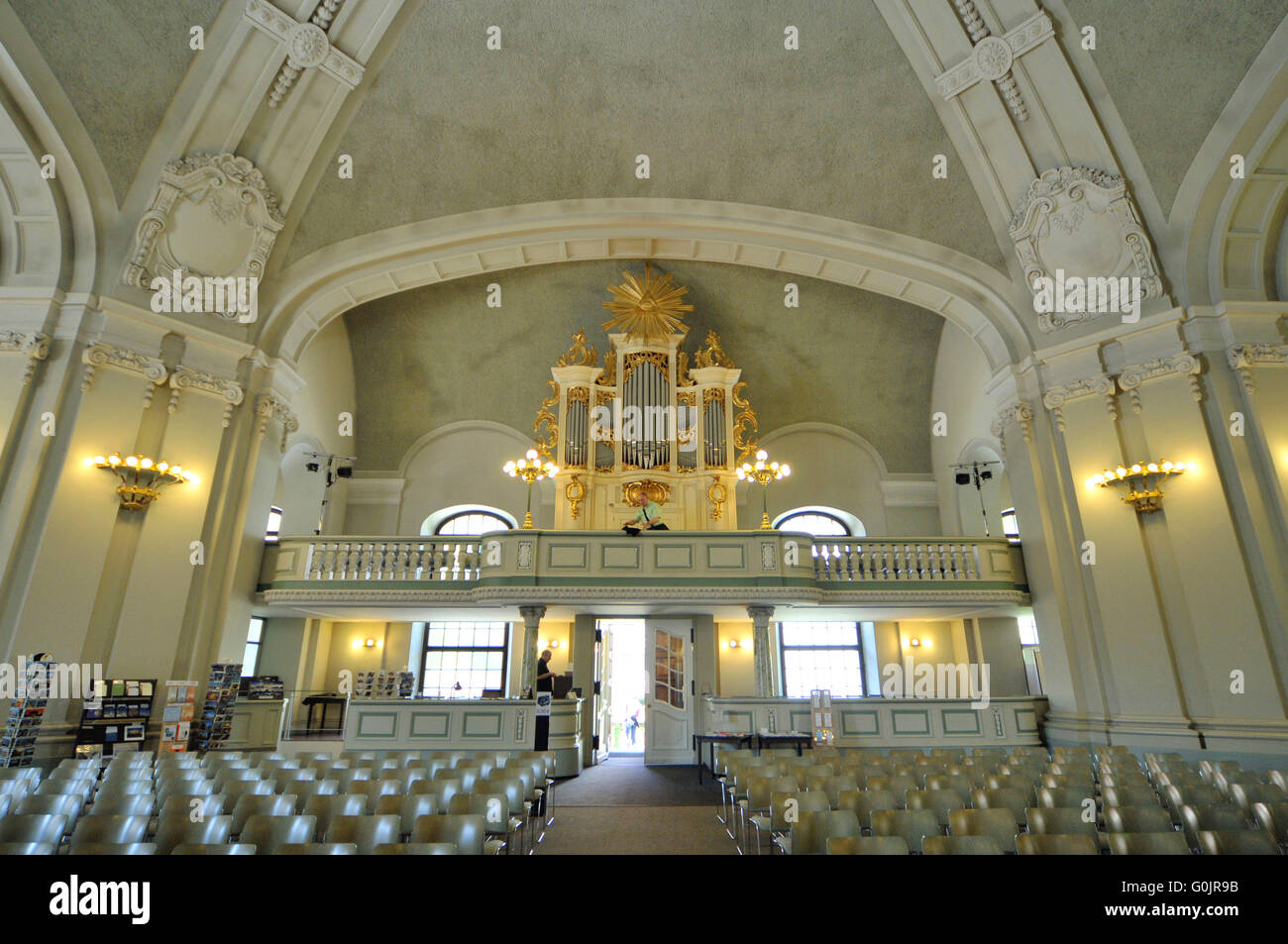 Organ, Franzosische Friedrichstadtkirche, Gendarmenmarkt, Berlin, Germany / Französische Friedrichstadtkirche, French Friedrichstadt Church Stock Photo