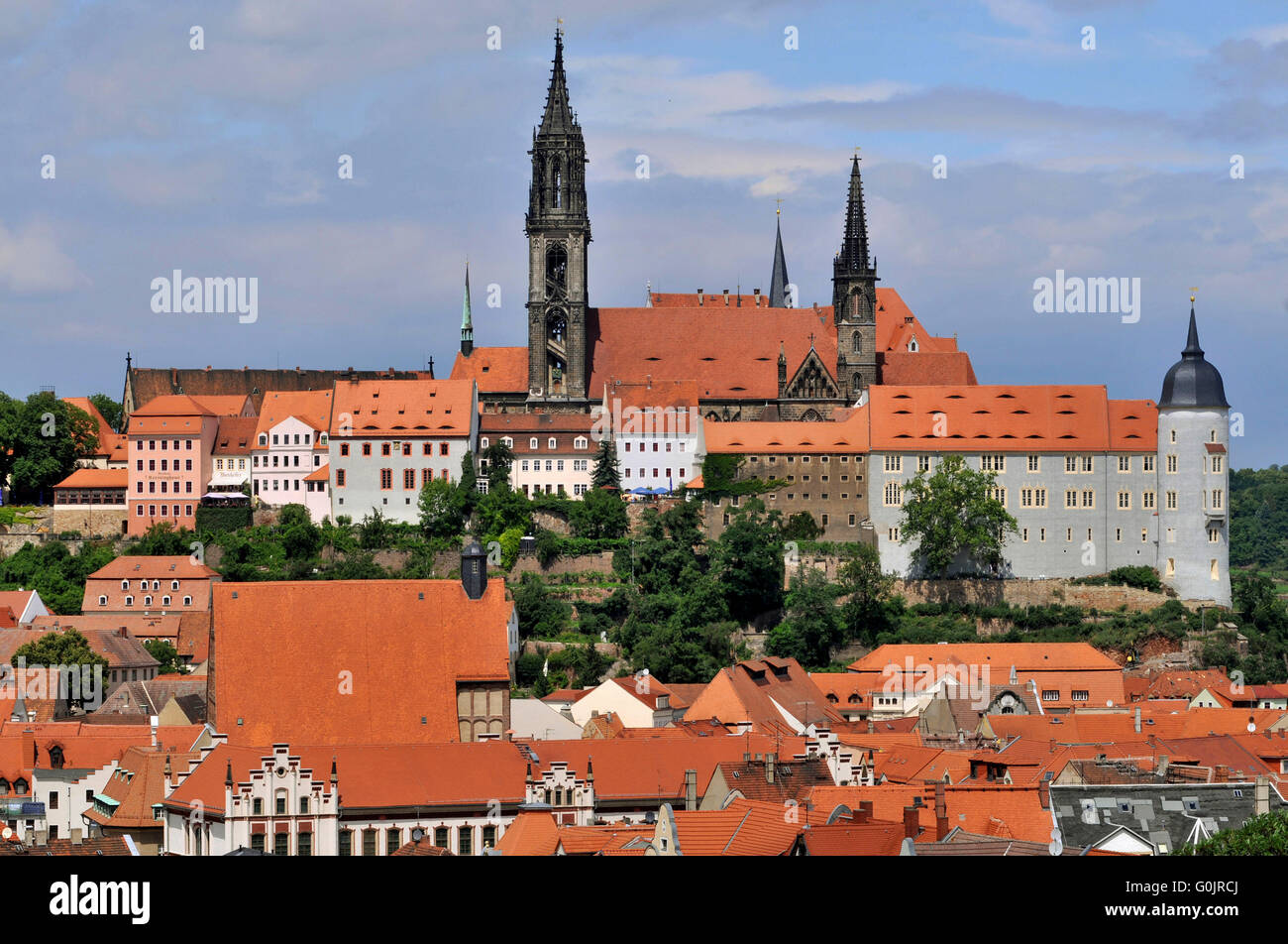 Meissner Dom, cathedral church, Albrechtsburg, Domberg, old town, Meissen, Saxony, Germany / Meissen Cathedral Stock Photo