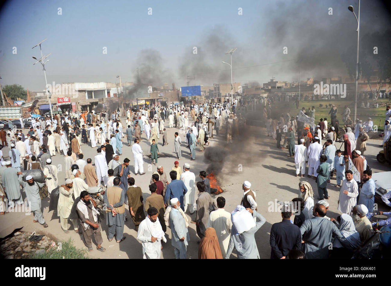 Residents Of Hazar Khawani Burn Tyres And Blocked Road As They Are 