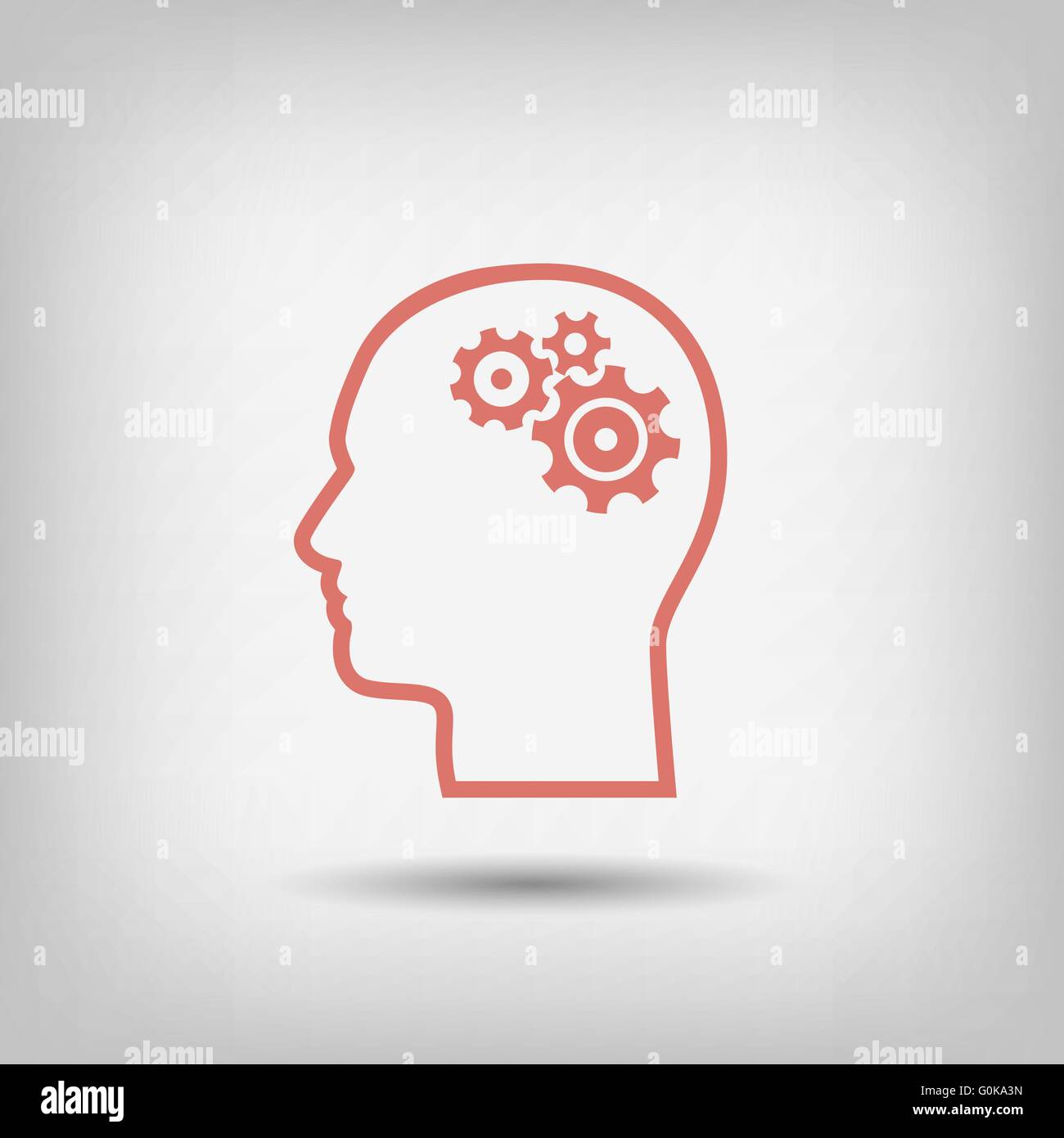 gear in head icon Stock Vector Image & Art - Alamy