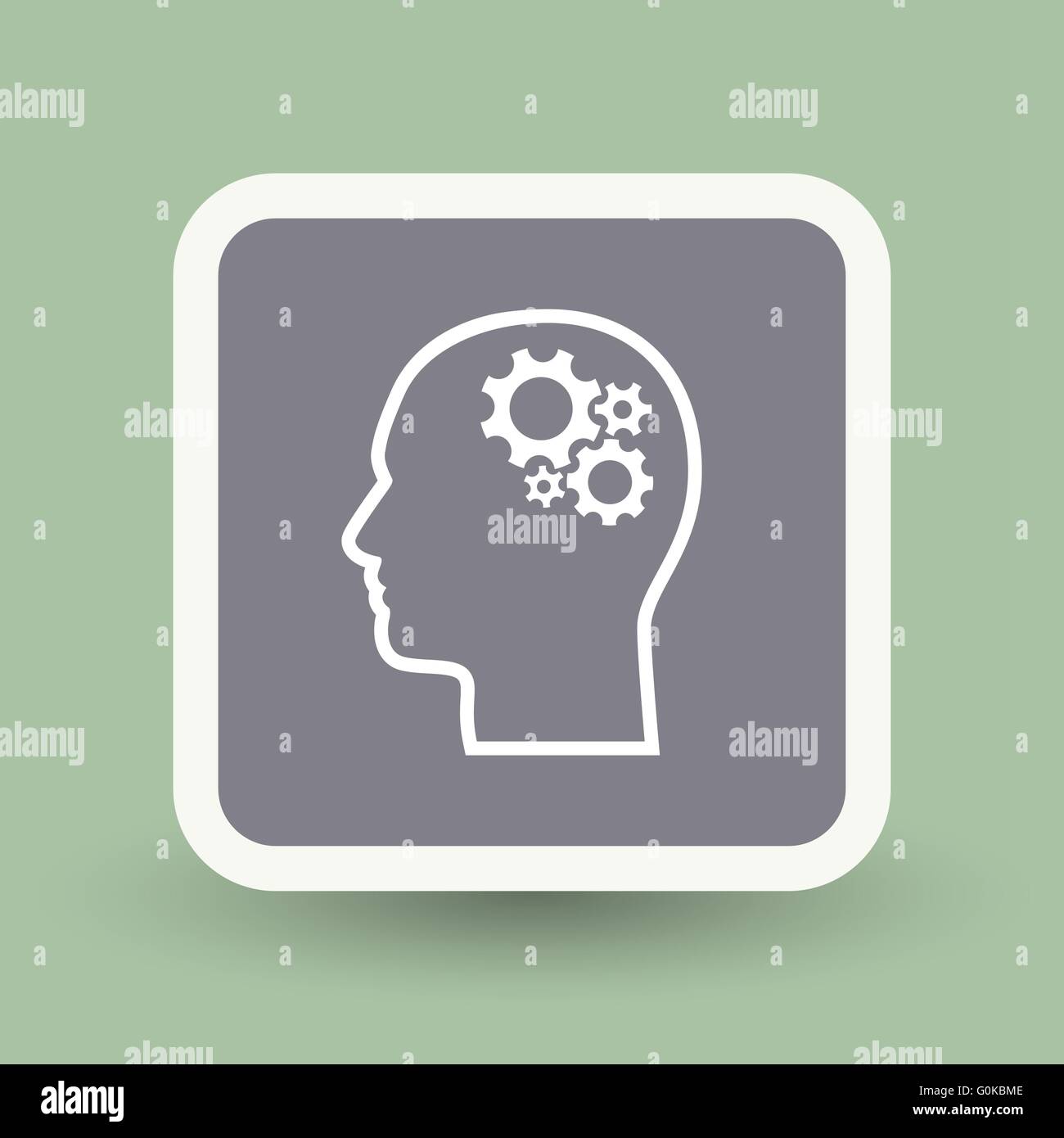 gear in head icon Stock Vector Image & Art - Alamy