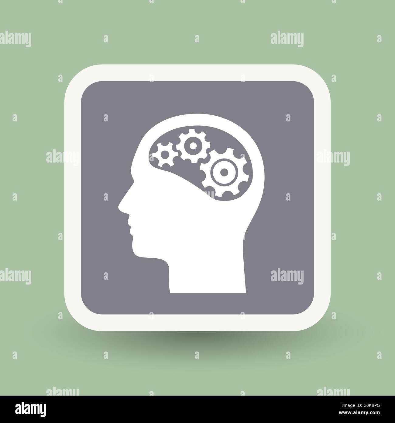 gear in head icon Stock Vector Image & Art - Alamy
