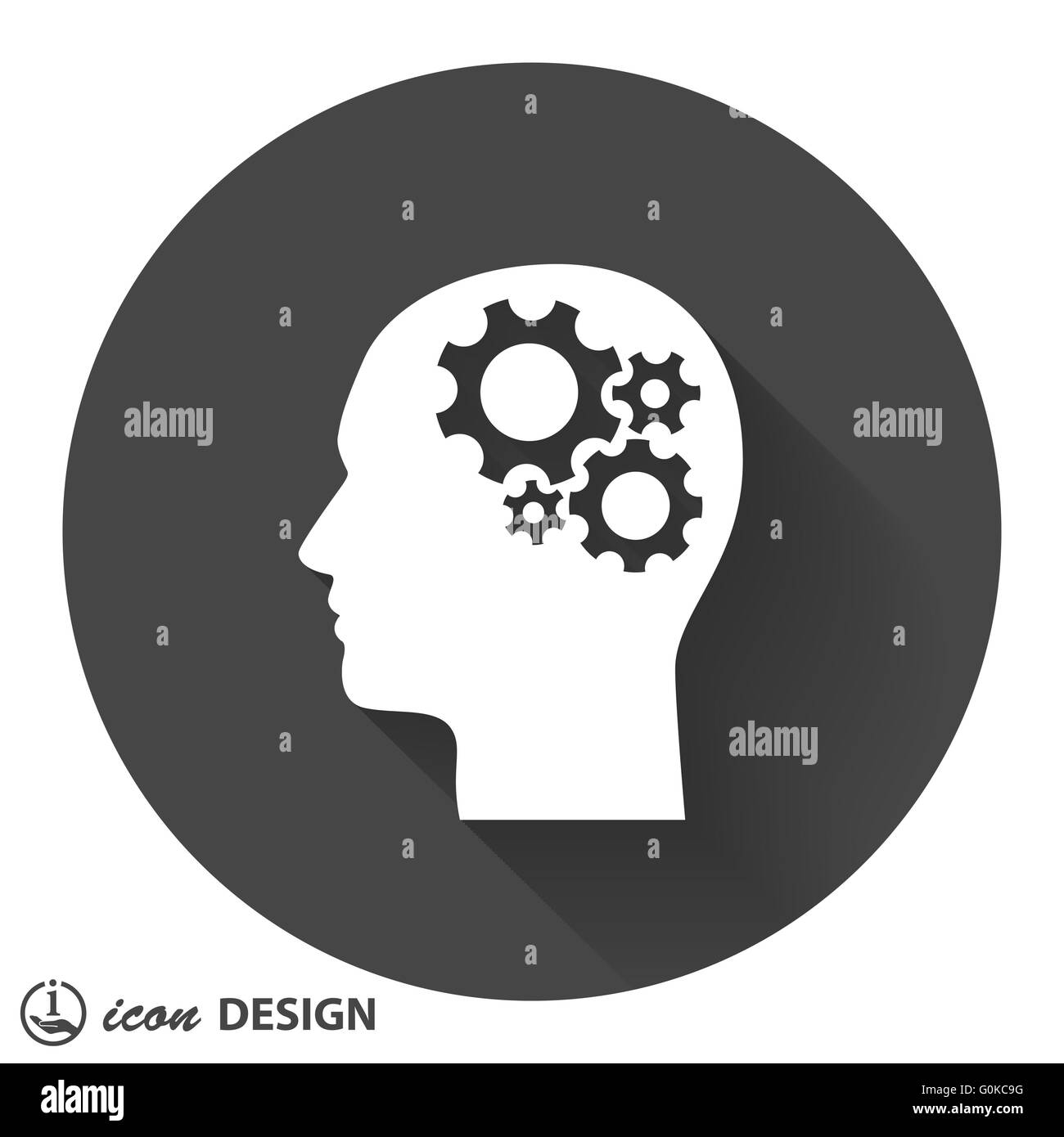 gear in head icon Stock Vector Image & Art - Alamy