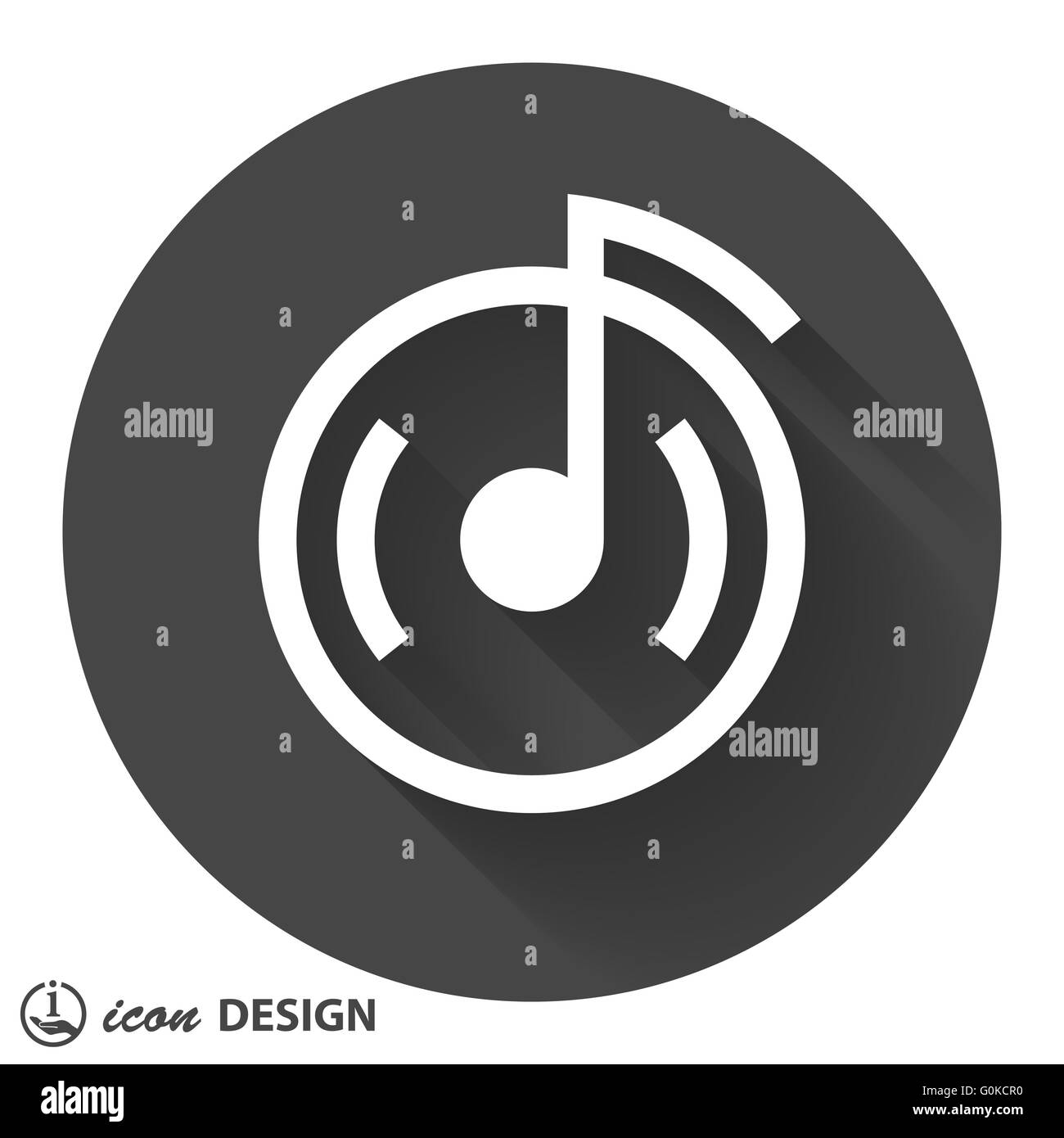 music note on cd icon Stock Vector Image & Art - Alamy