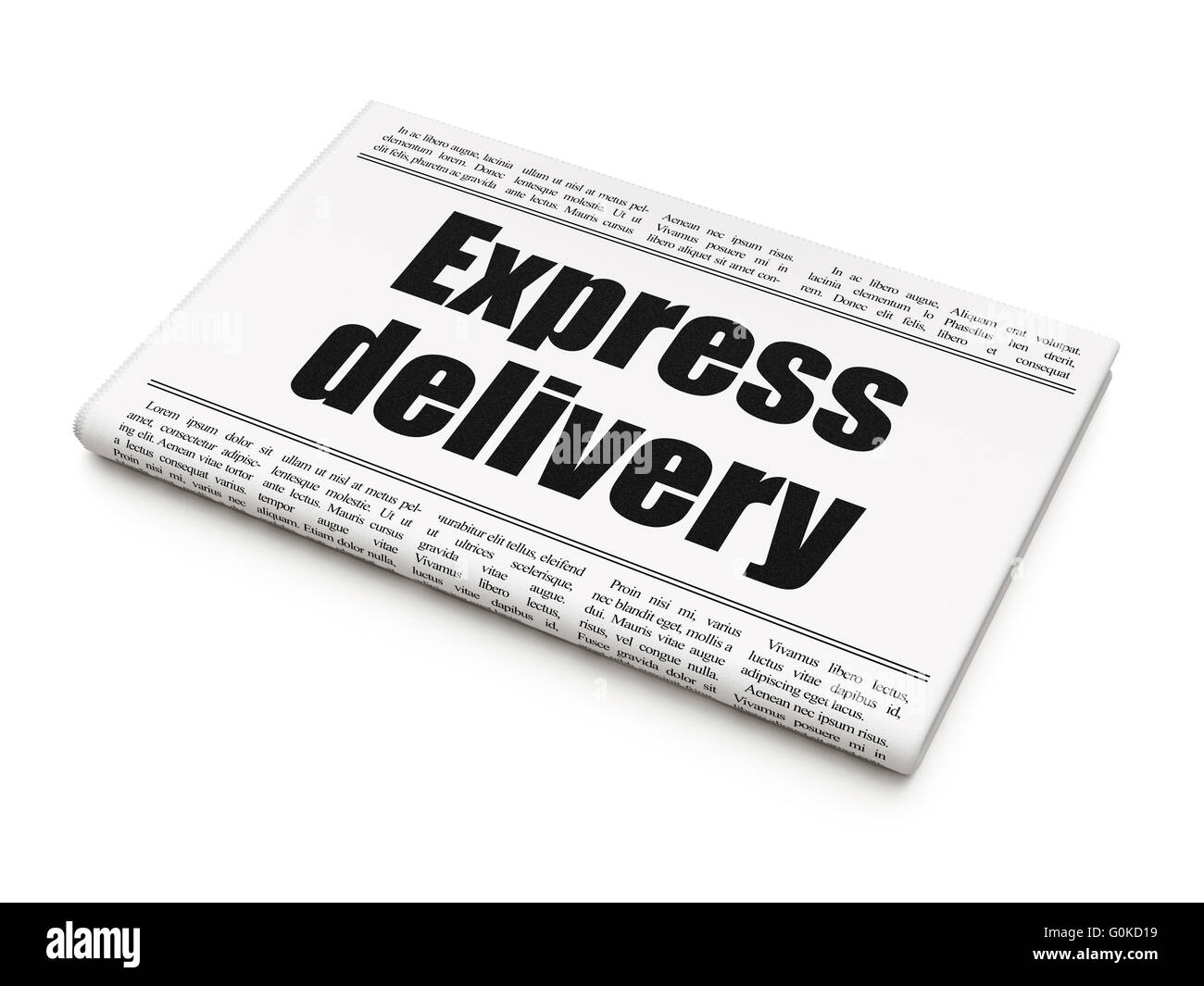 Business concept: newspaper headline Express Delivery Stock Photo