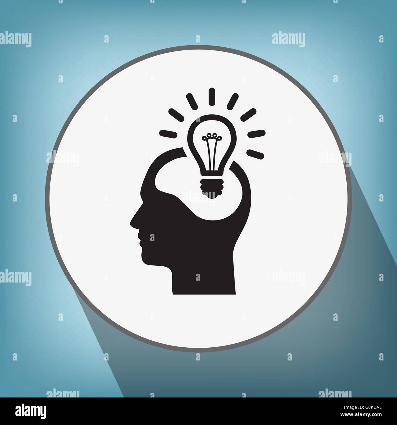bulb AND head icon Stock Vector Image & Art - Alamy