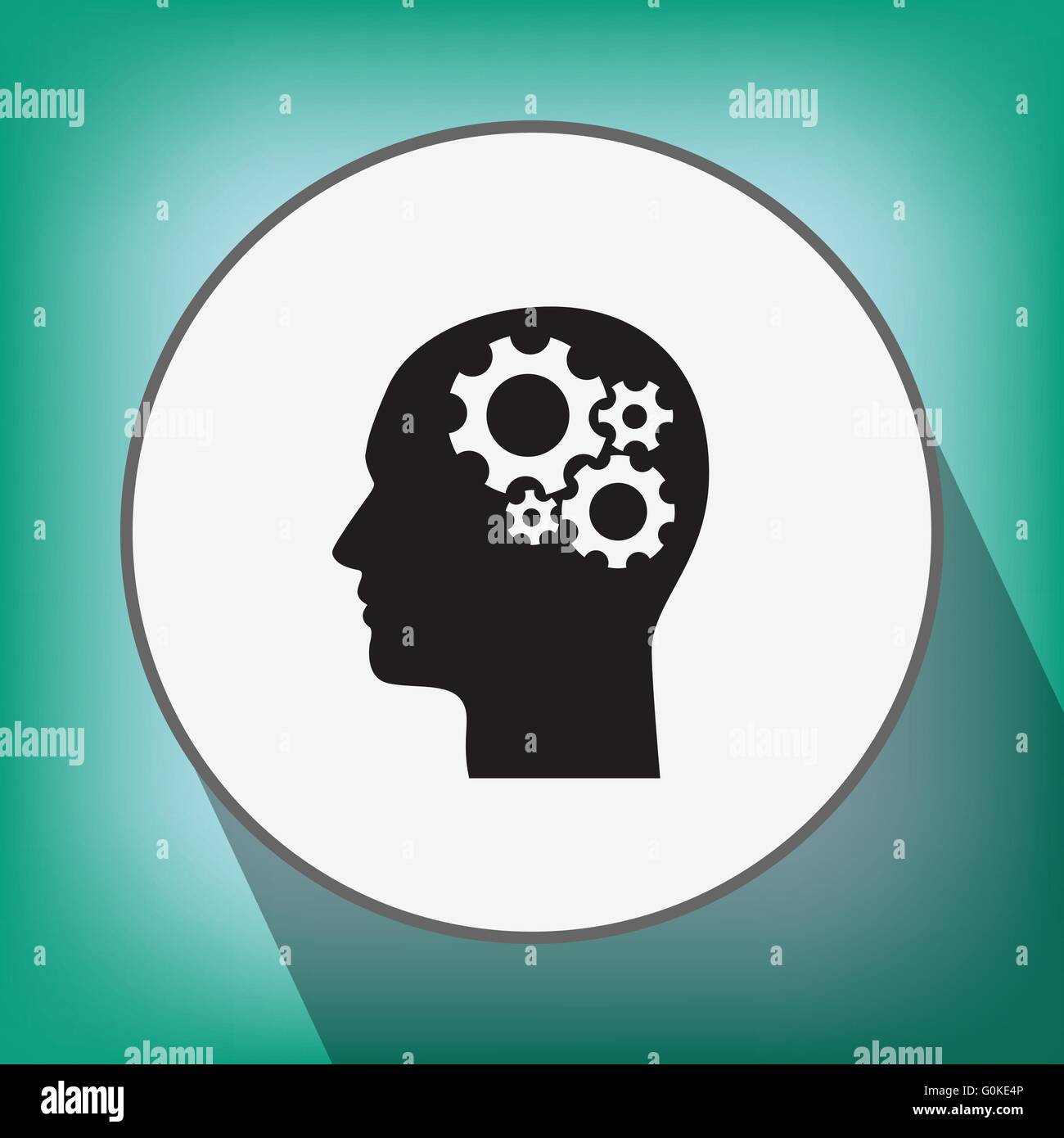 gear in head icon Stock Vector Image & Art - Alamy