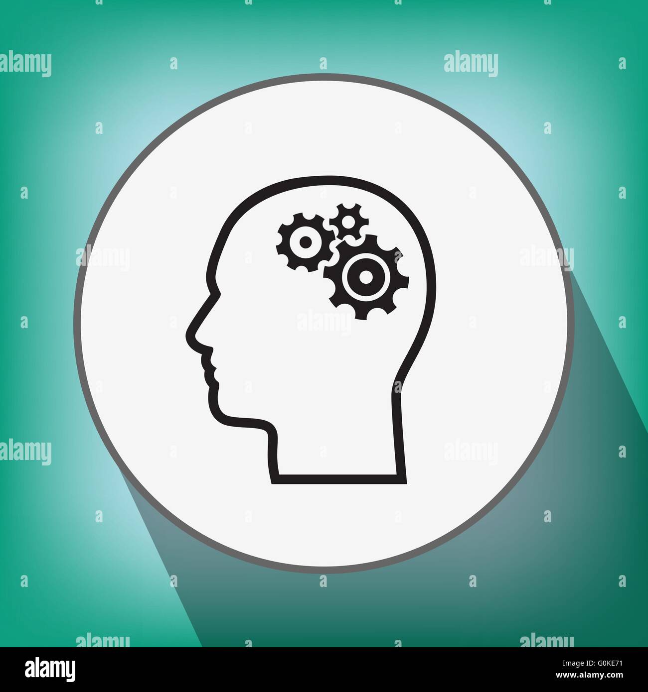 gear in head icon Stock Vector Image & Art - Alamy