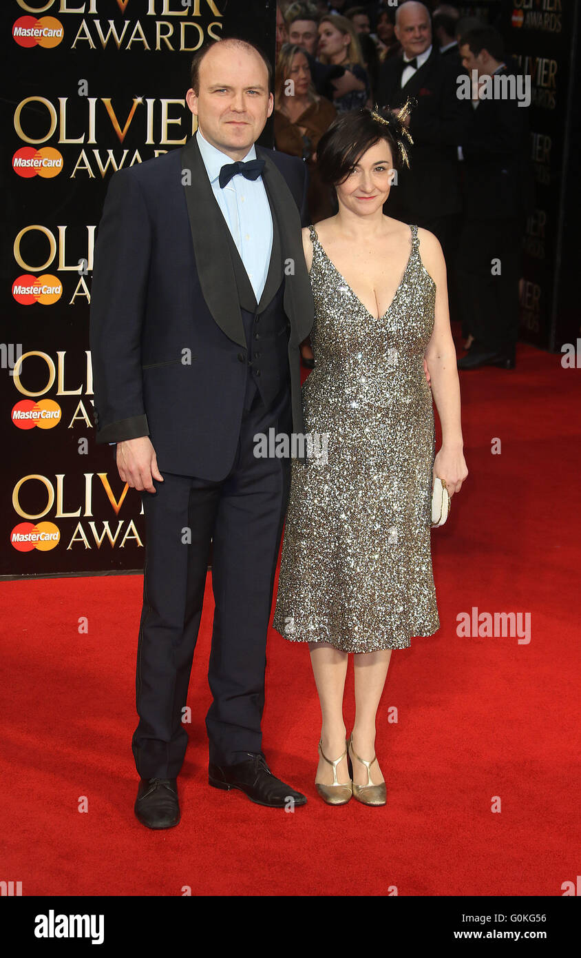 April 3, 2016 - Rory Kinnear and Pandora Colin attending The Olivier Awards 2016 at Royal Opera House, Covent Garden in London, Stock Photo