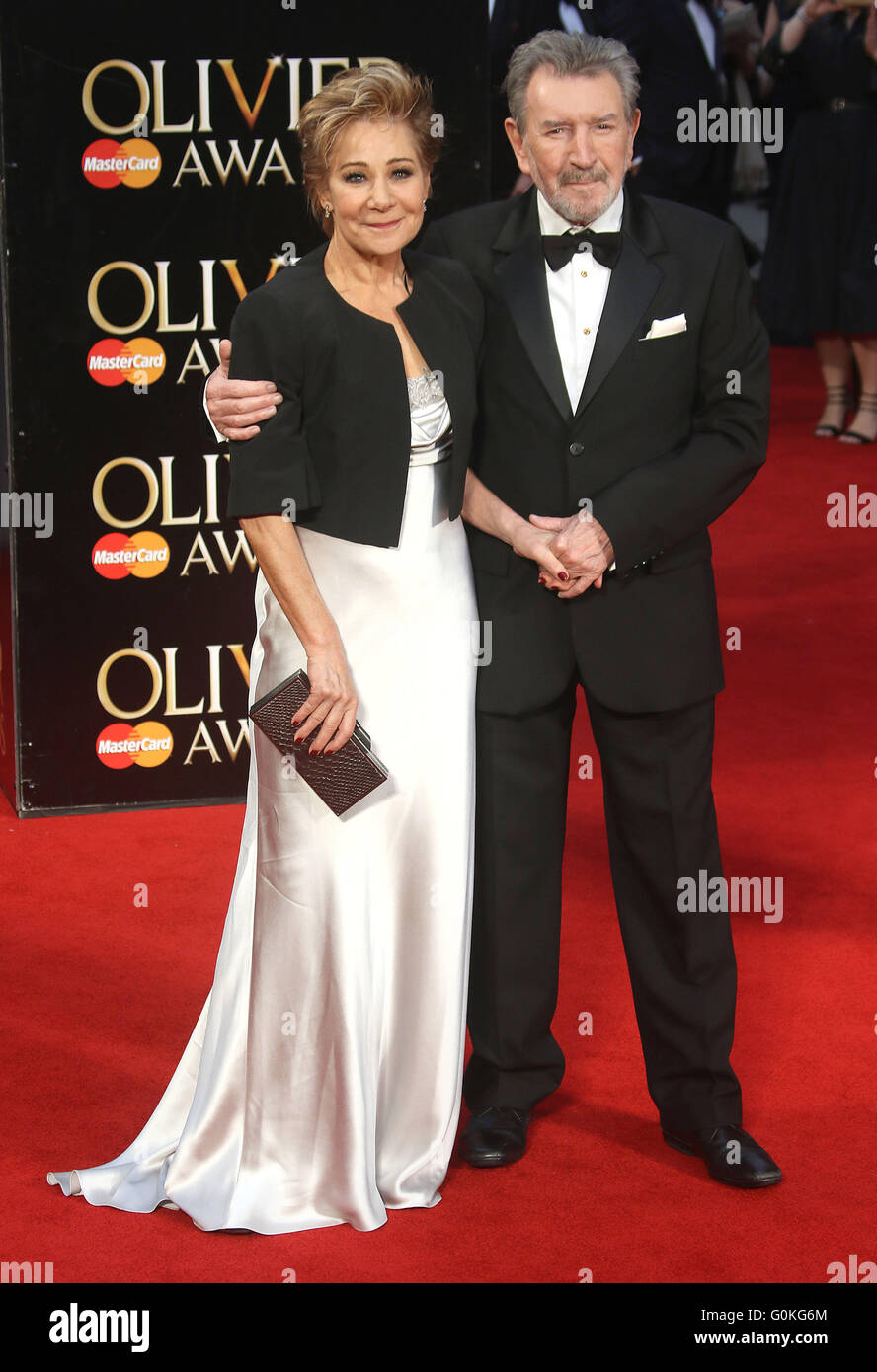 April 3, 2016 - Zoe Wanamaker and Gawn Grainger attending The Olivier Awards 2016 at Royal Opera House, Covent Garden in London, Stock Photo
