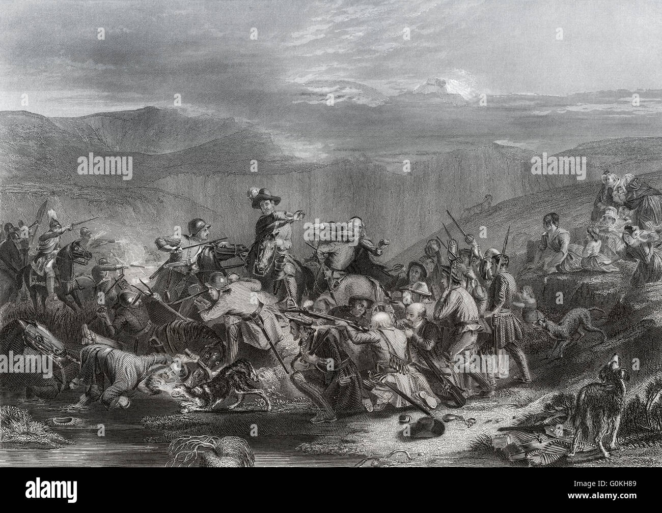 The Battle of Drumclog, on 1 June 1679, Drumclog, South Lanarkshire, Scotland Stock Photo