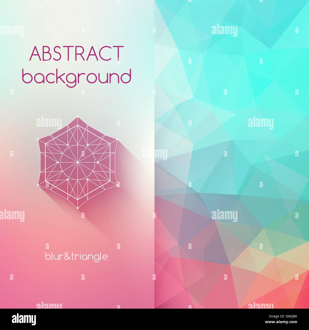 Vector square polygonal and blurred background Stock Vector