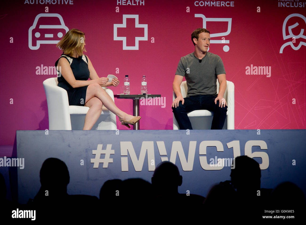 Chairman, chief executive, and co-founder of the social networking website Facebook, Mark Zuckerberg during a Conference. Stock Photo