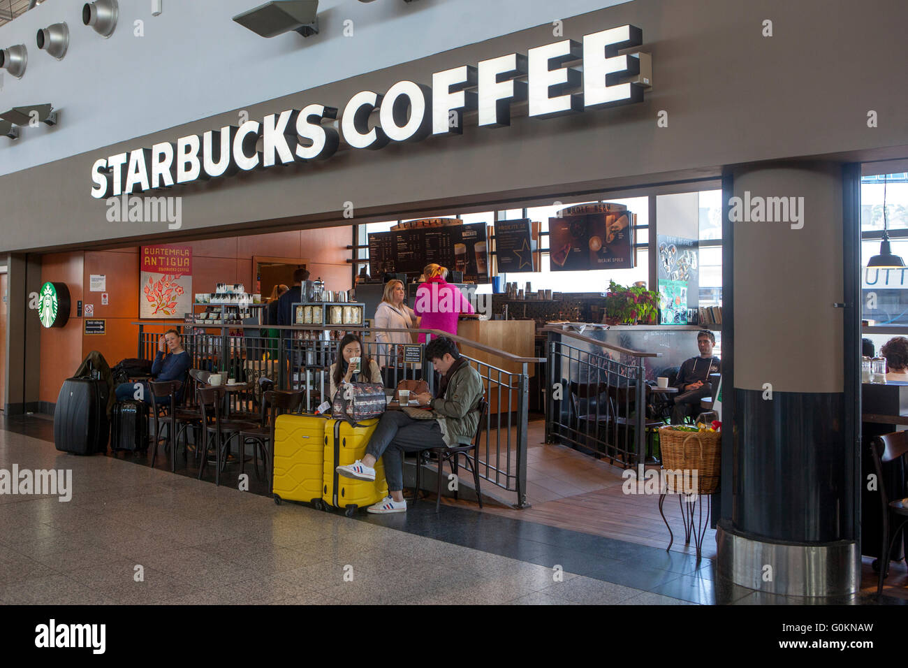 Strarbucks Coffee Prague Airport Stock Photo