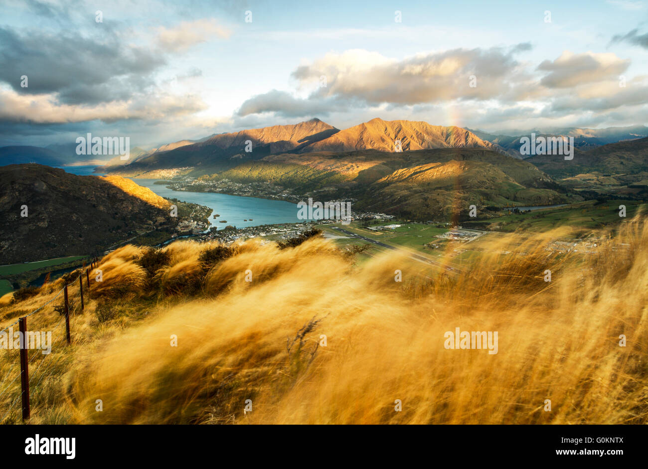 The view of Queenstown from The Remarkables, Queenstown, New Zealand. Stock Photo