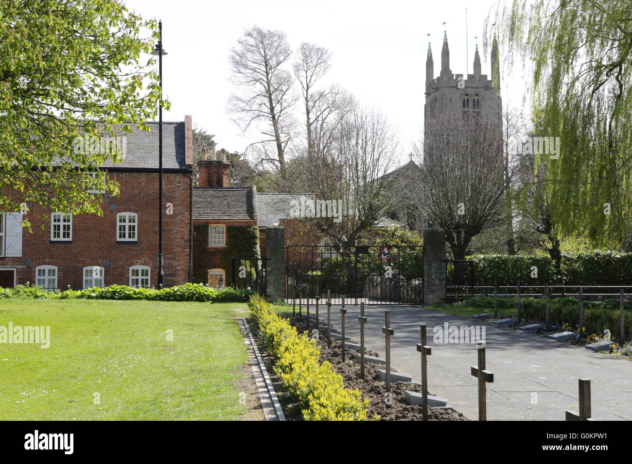Bourne Lincolnshire UK Church tower Stock Photo Alamy