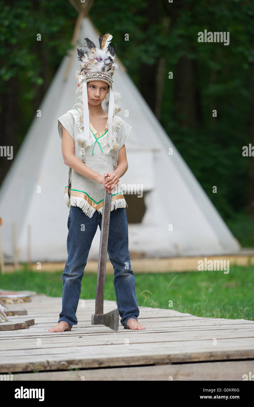 little funny boy playing native american Stock Photo - Alamy little funny boy playing native american Stock Photo - Alamy