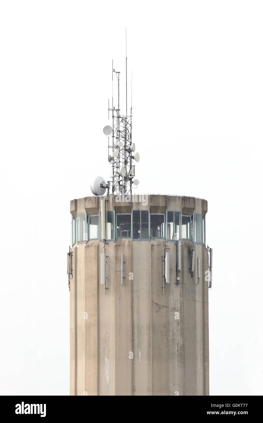 Concrete tower with antennas for Stock Photo Alamy