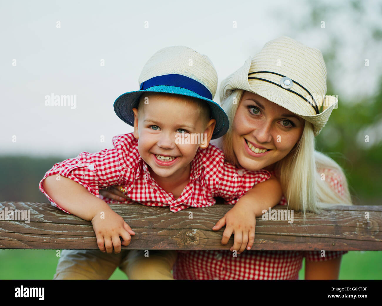 happy family in country style Stock Photo