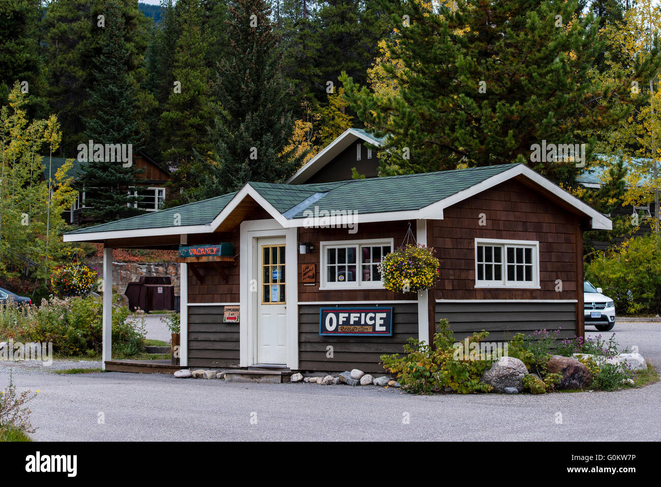 Old gas station, Castle Junction, Bow Valley Parkway, Banff National