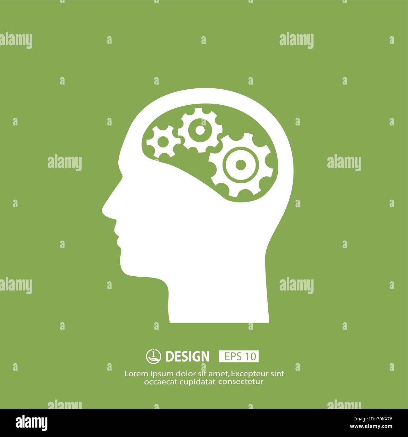 gear in head icon Stock Vector Image & Art - Alamy