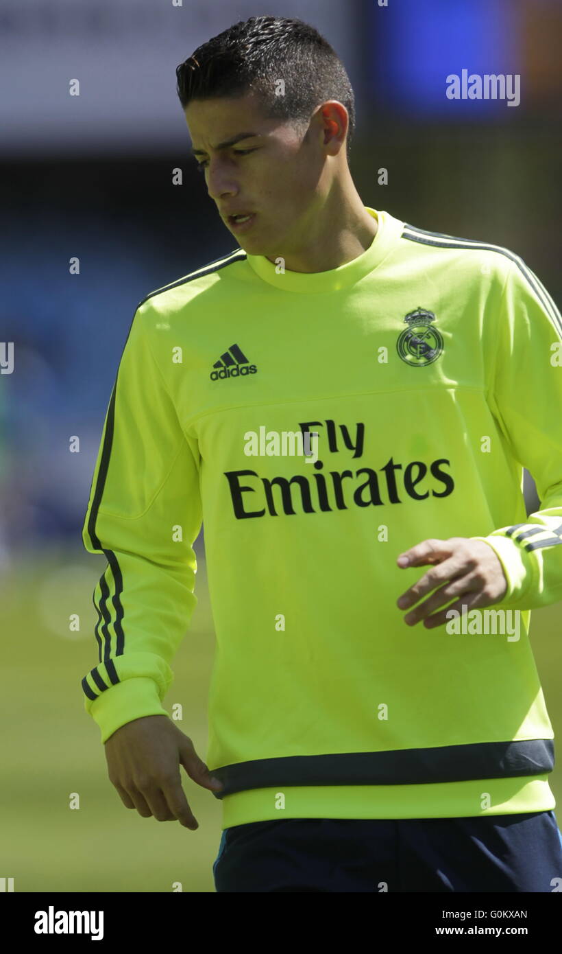 James Rodriguez of Real Madrid during the La Liga match espagolde Real Sociedad - Real Madrid at the Anoeta Stadium Stock Photo
