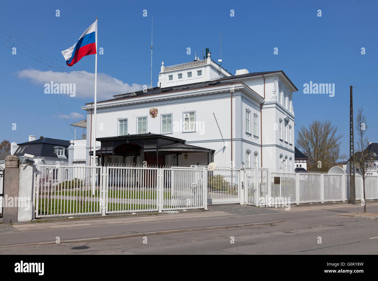 The Embassy of the Russian Federation, Kristianiagade,  in Copenhagen, Denmark. Stock Photo