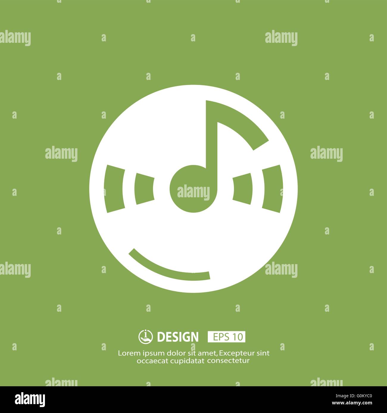 music note on cd icon Stock Vector Image & Art - Alamy