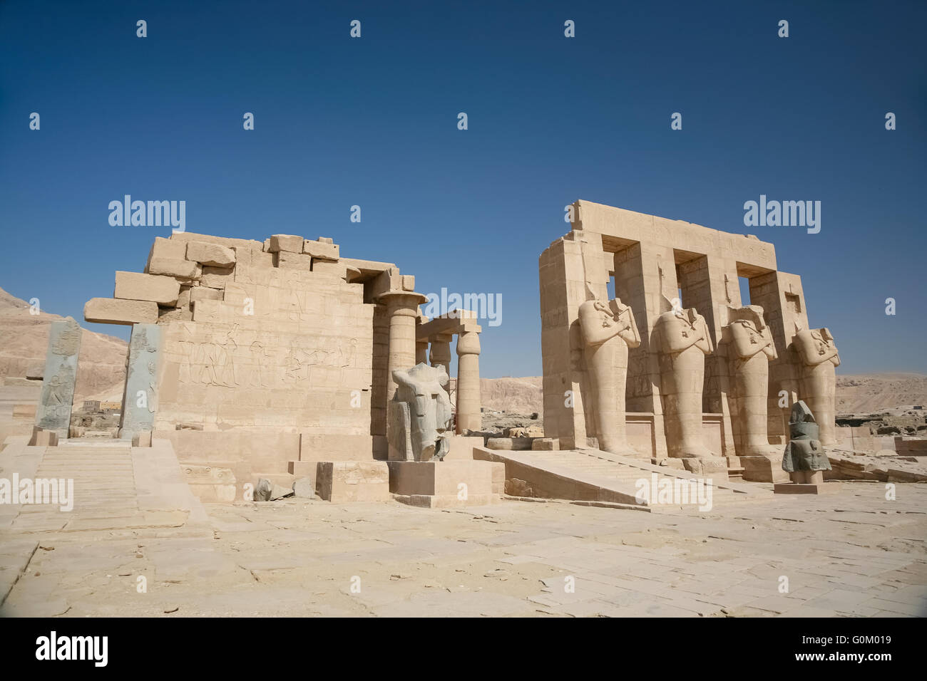 landmark Egyptian Temple Ramesseum, monument memorial temple of pharaoh ...