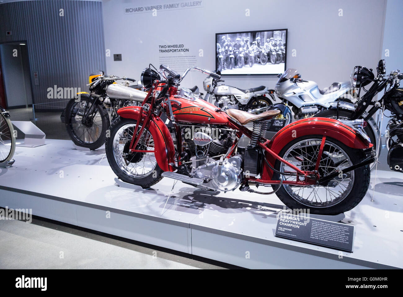 1936 Crocker V-Twin motorcycle from the collection of Charles Nearburg at the Petersen Automotive Museum Stock Photo