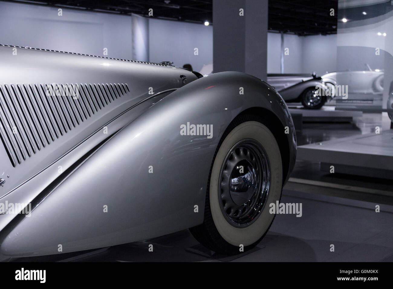 1937 Delage D8 120 S by Pourtout from the collection of Sam and Emily Mann at the Petersen Automotive Museum in Los Angeles Stock Photo