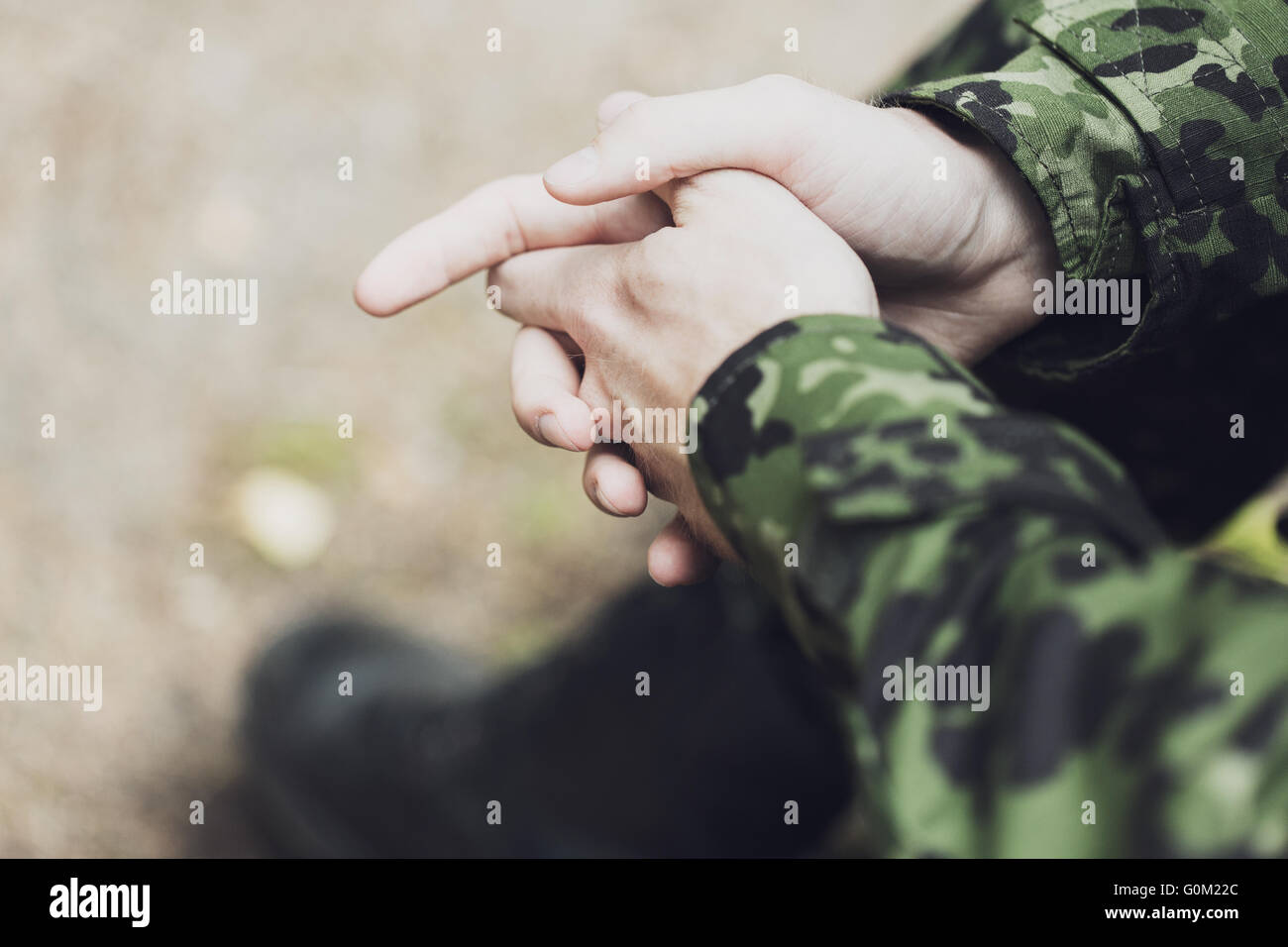 close up of young soldier in military uniform Stock Photo - Alamy