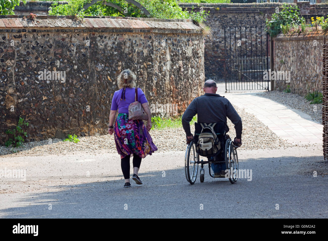 Wheelchair Access. Precincts Norwich Cathedral. Norfolk. East Anglia. UK. Stock Photo