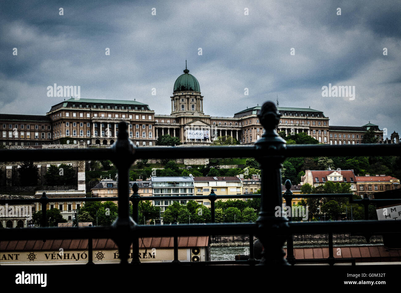 Castle of Budapest, capital of Hungary. View from pest side, in the ...