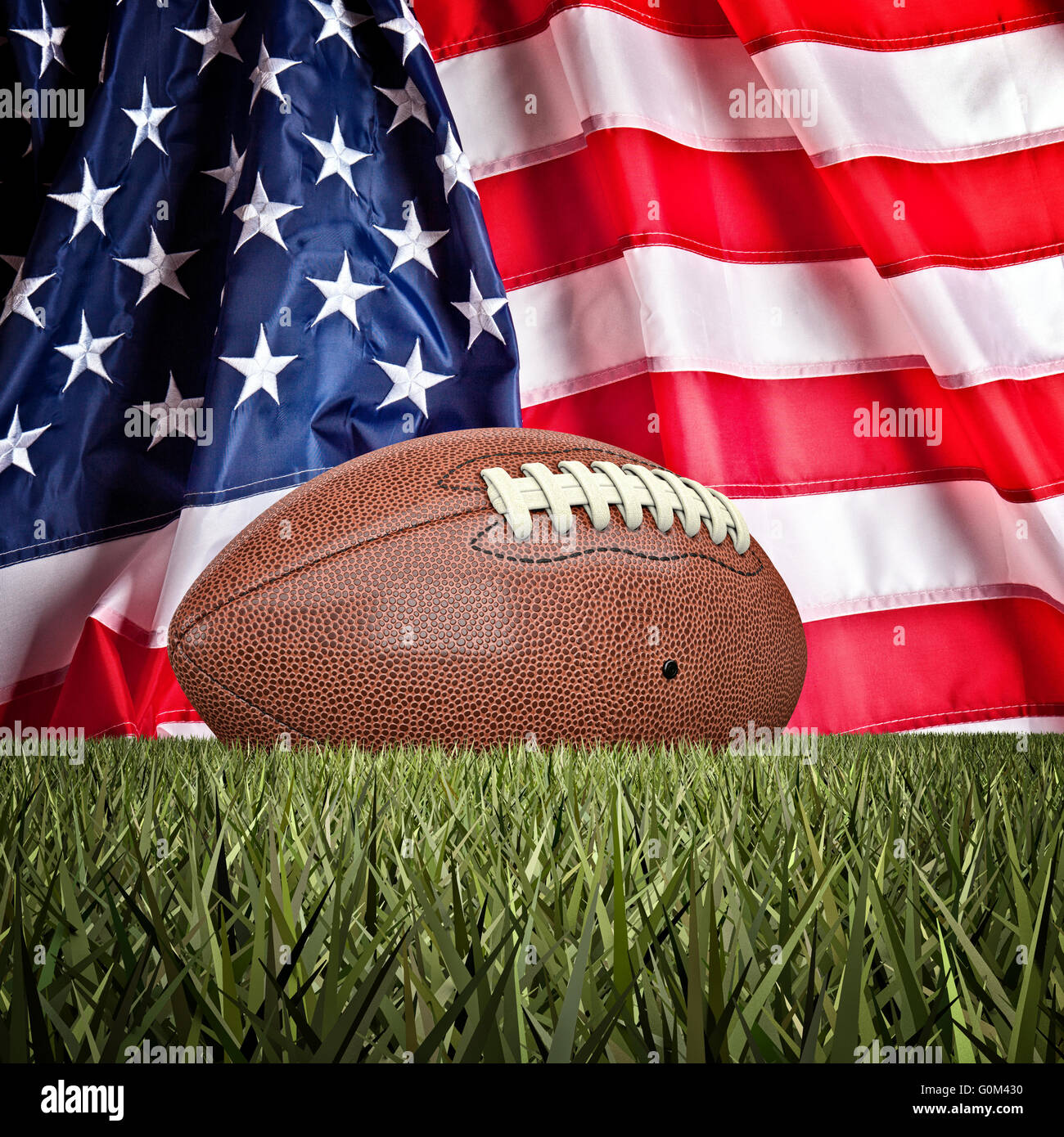 american football ball and old glory Stock Photo Alamy