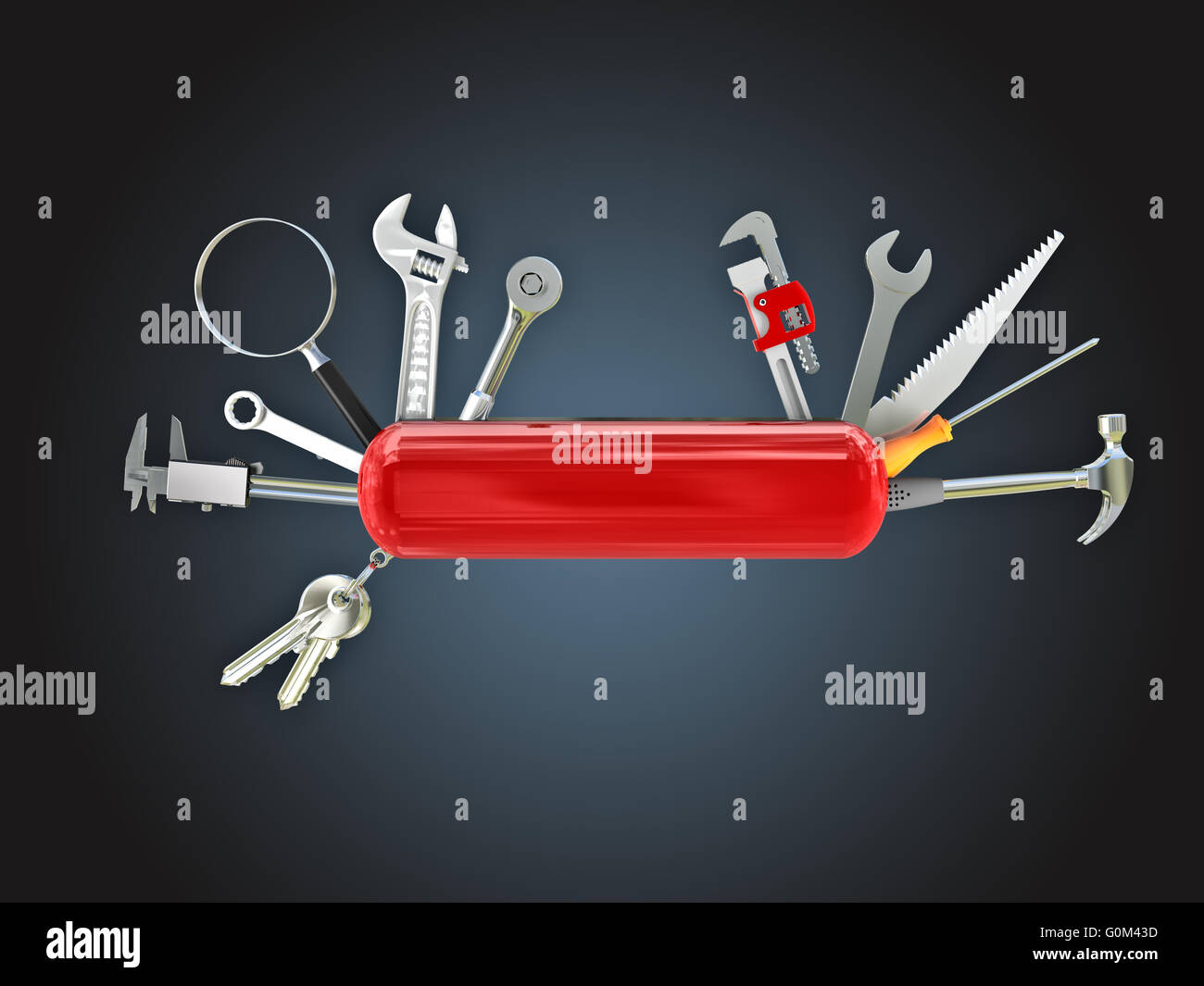 swiss knife multi tool 3d Stock Photo Alamy