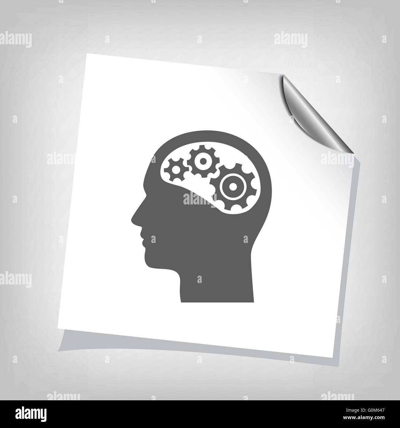 gear in head icon Stock Vector Image & Art - Alamy