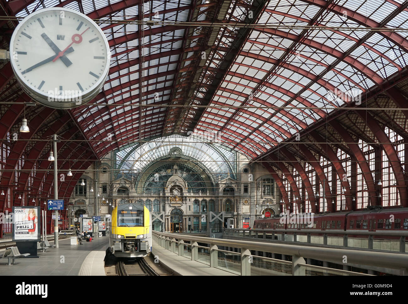 Antwerp railway station train Antwerp Belgium Stock Photo