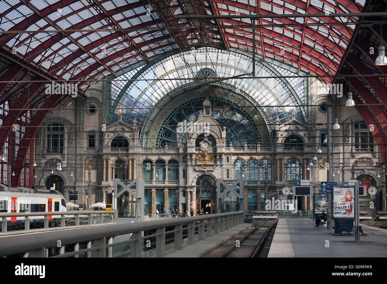 Antwerp railway station train Antwerp Belgium Stock Photo Alamy