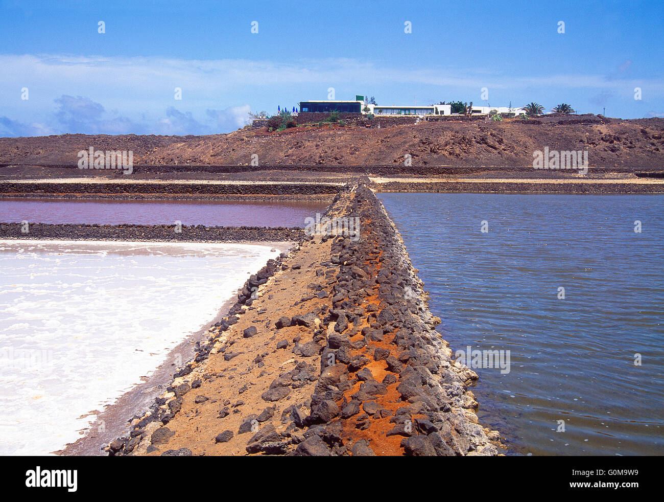Janubio Salt works Nature Reserve. Lanzarote island, Canary Islands, Spain. Stock Photo